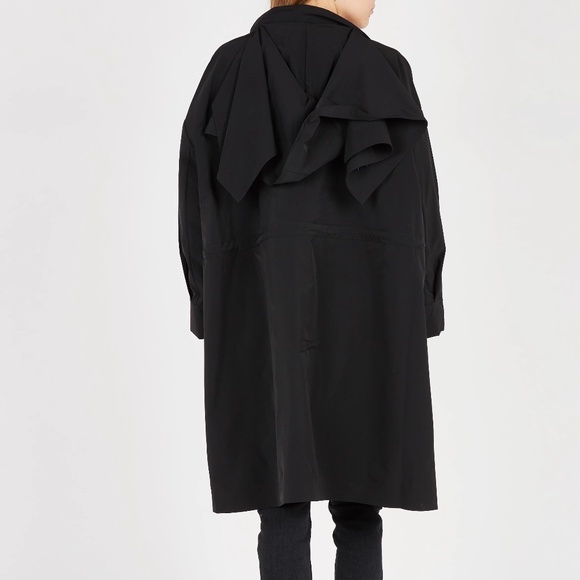 MAJE Trench Coat In Black Sz 1 - Picture 10 of 11